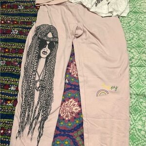 Lauren Moshi Pink Graphic Joggers